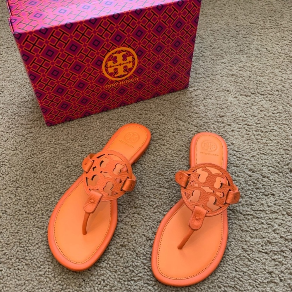 NEW 8 Tory Burch Miller Tumbled Leather Poppy Red - Picture 5 of 12